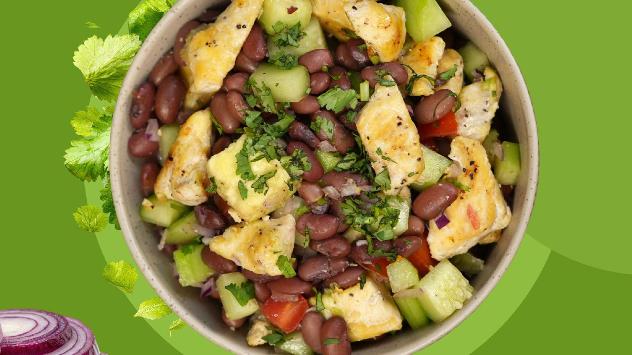Bowl de frijoles con pollo